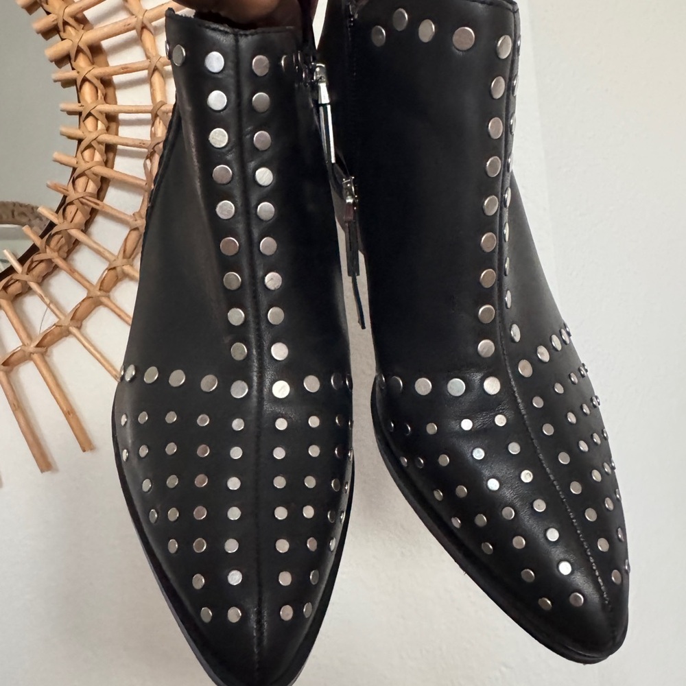 STATE Black and Silver Studded Ankle Boots